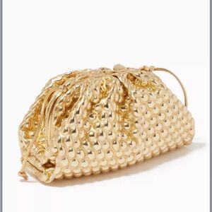 Gold Bottega Mini Pouch Bag